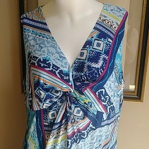 Chico's hanky hem mixed-media maxi dress